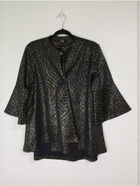 NWT Lior Paris Womens Black & Gold Patterned Jacket Vince S